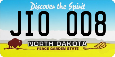 ND license plate JIO008