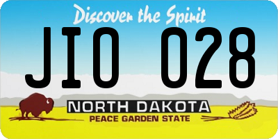ND license plate JIO028