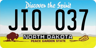 ND license plate JIO037