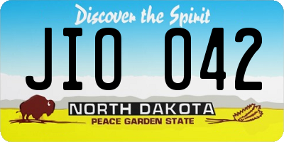 ND license plate JIO042