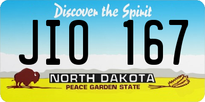 ND license plate JIO167