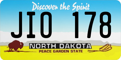 ND license plate JIO178
