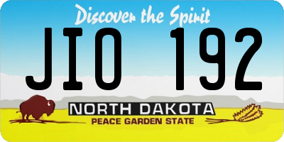 ND license plate JIO192