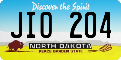 ND license plate JIO204