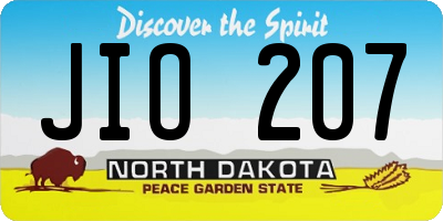 ND license plate JIO207