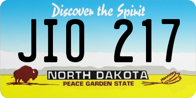 ND license plate JIO217