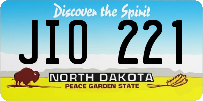 ND license plate JIO221