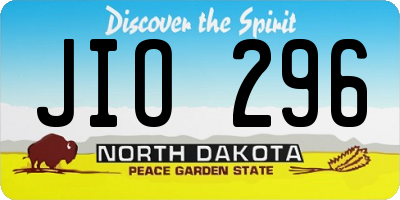 ND license plate JIO296