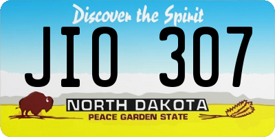 ND license plate JIO307