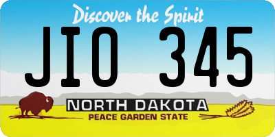 ND license plate JIO345