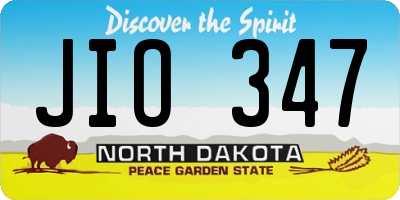 ND license plate JIO347