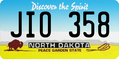 ND license plate JIO358