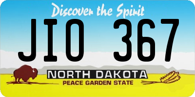 ND license plate JIO367