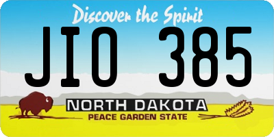 ND license plate JIO385