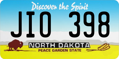 ND license plate JIO398