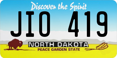 ND license plate JIO419