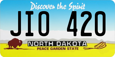 ND license plate JIO420