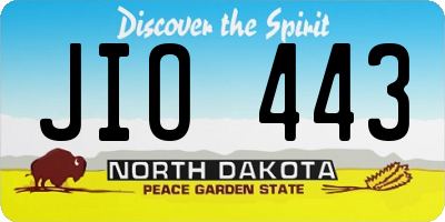 ND license plate JIO443
