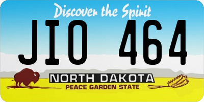 ND license plate JIO464
