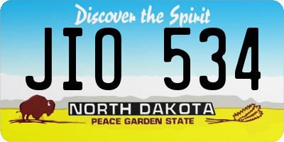 ND license plate JIO534
