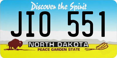 ND license plate JIO551