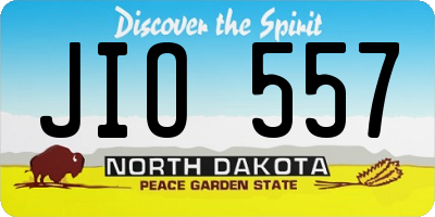 ND license plate JIO557