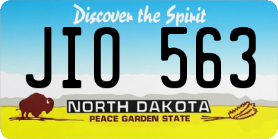 ND license plate JIO563