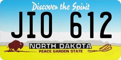 ND license plate JIO612