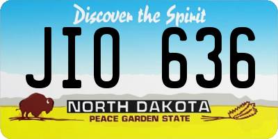 ND license plate JIO636