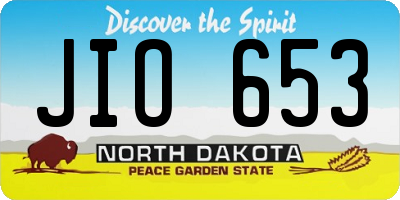 ND license plate JIO653