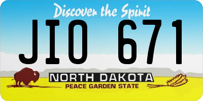 ND license plate JIO671