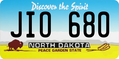 ND license plate JIO680