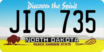 ND license plate JIO735