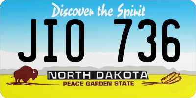 ND license plate JIO736