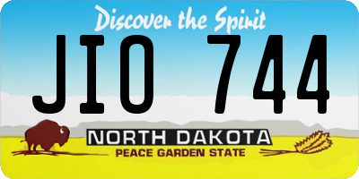 ND license plate JIO744