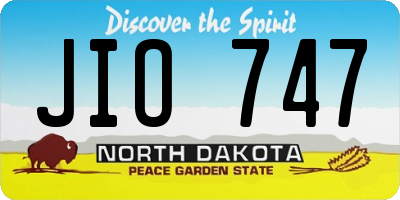 ND license plate JIO747