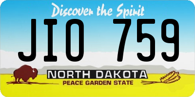 ND license plate JIO759