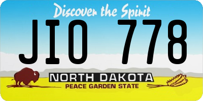 ND license plate JIO778