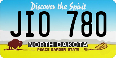 ND license plate JIO780