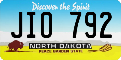 ND license plate JIO792