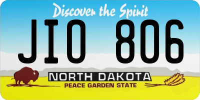 ND license plate JIO806