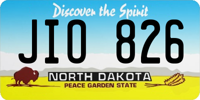 ND license plate JIO826