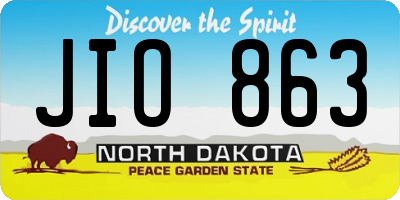 ND license plate JIO863
