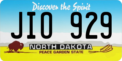 ND license plate JIO929