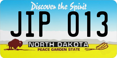 ND license plate JIP013