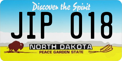ND license plate JIP018