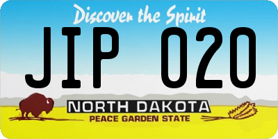 ND license plate JIP020