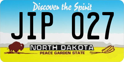 ND license plate JIP027
