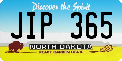 ND license plate JIP365