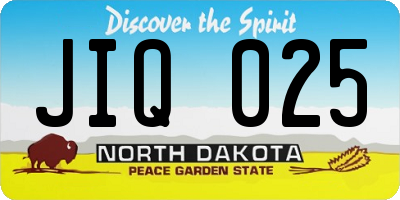 ND license plate JIQ025